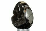 Septarian Dragon Egg Geode - Sparkly Black Crystals #336445-2